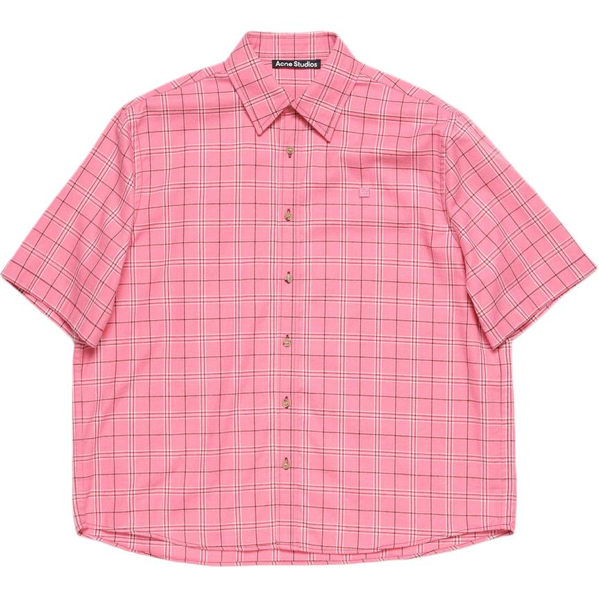 

Клетчатая хлопковая рубашка Acne Studios, Tango Pink