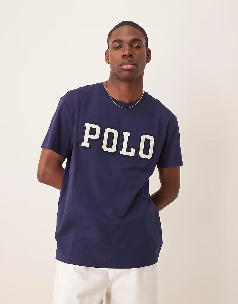 

Polo Ralph Lauren - футболка темно-синего цвета с классическим свободным кроем и аппликацией логотипа