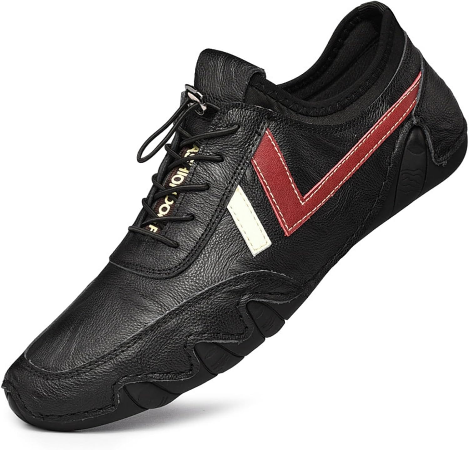 

Мужские повседневные кожаные мокасины ручной работы, с шнуровкой, плоские, стильные, легкие, низкие туфли, формальная обувь на резиновой подошве. Подходят для свиданий, вождения и повседневных прогулок Houdbdol, черный