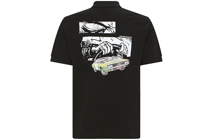 

EMPORIO ARMANI Поло SS22 мужское черное, Черный, EMPORIO ARMANI Поло SS22 мужское черное