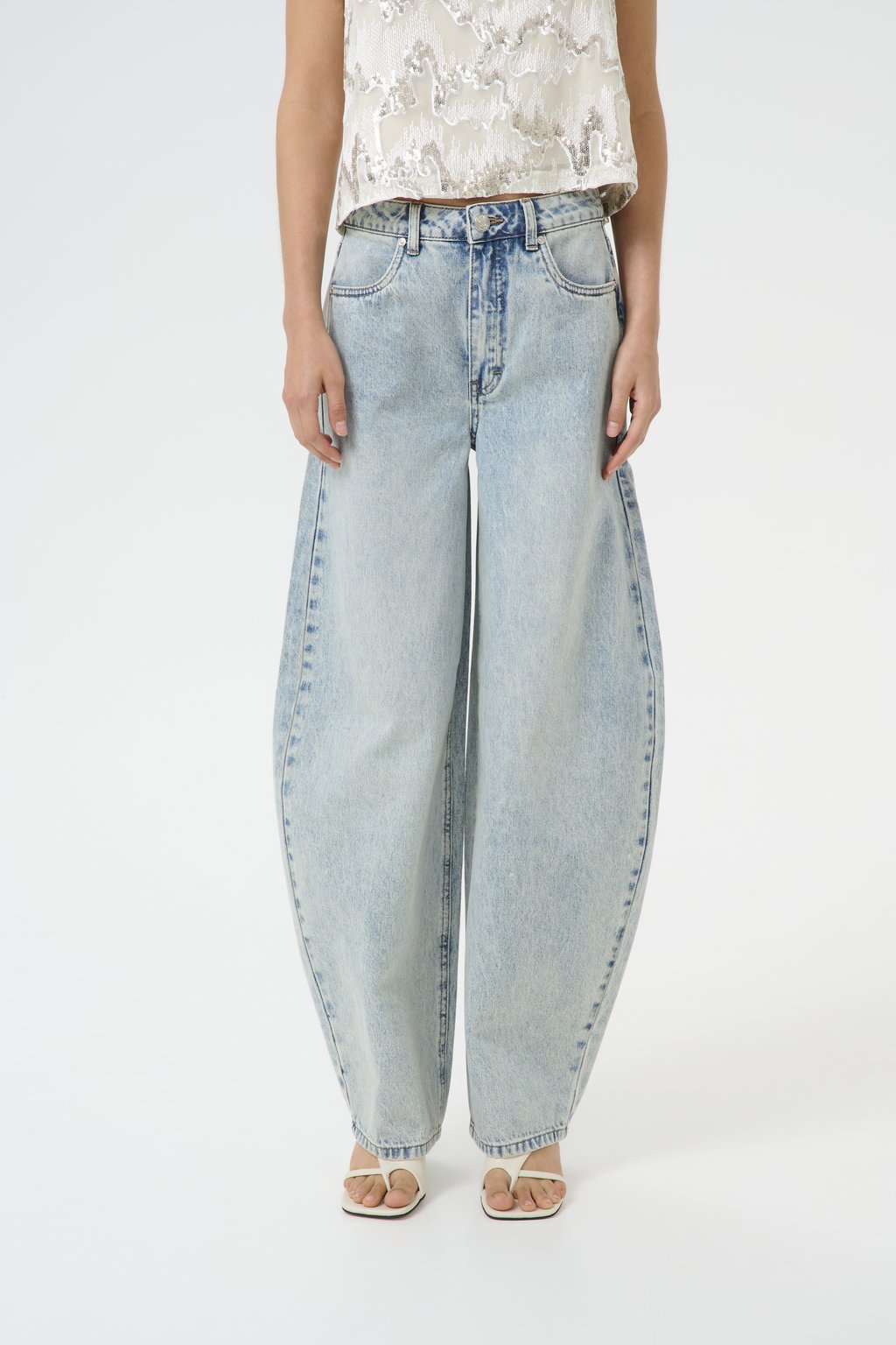

Джинсы свободного кроя ASHER BARREL Gestuz, цвет Mid Acid Wash