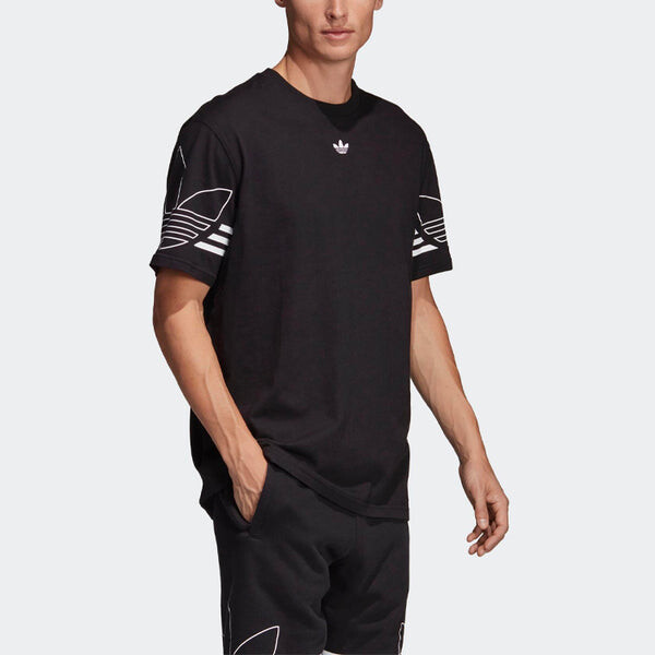 Футболка originals outline tee round neck short sleeve black Adidas, черный — фото 4