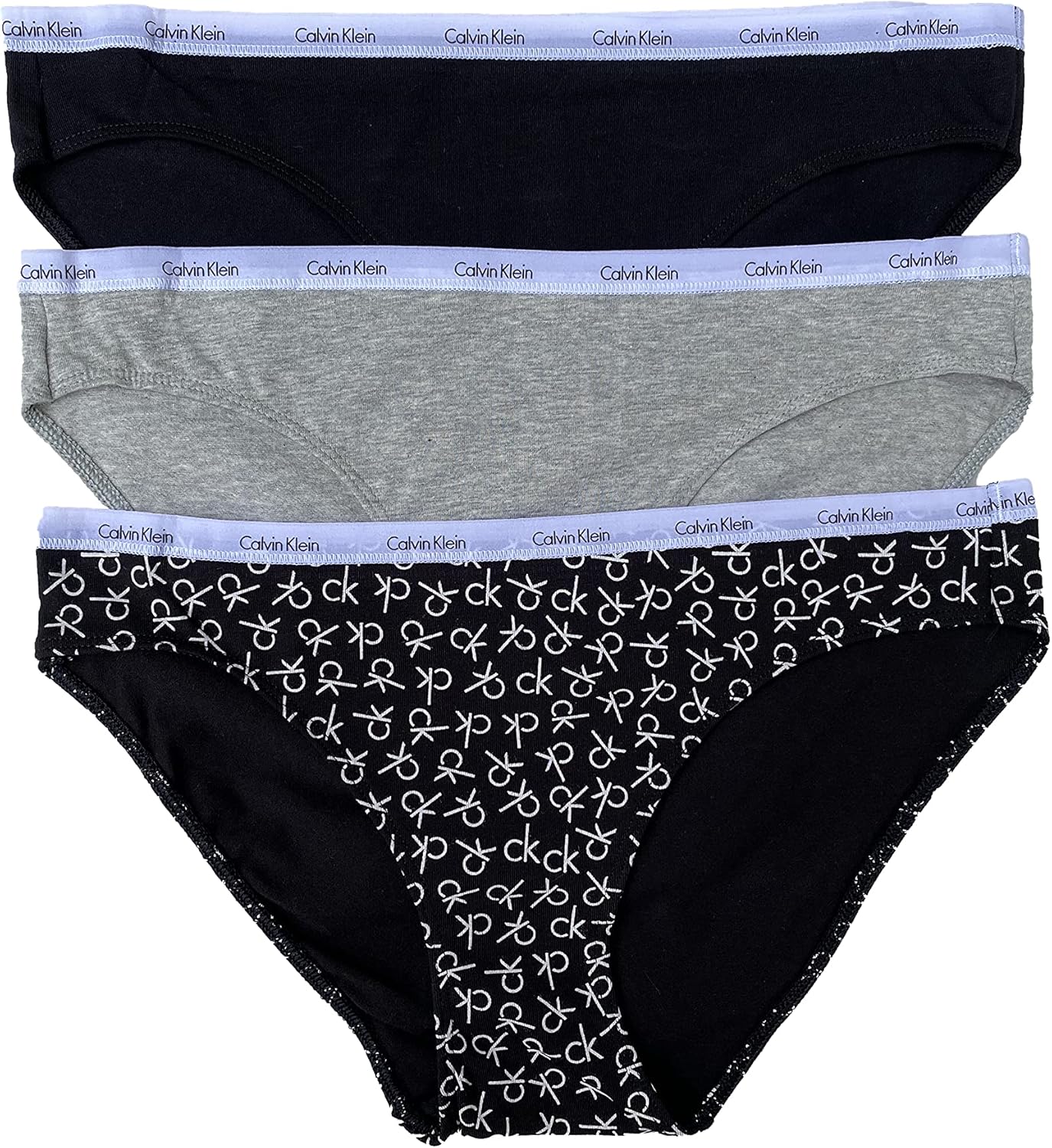 

Женские трусики-бикини Calvin Klein Carousel из хлопка, 3 шт., Black(Qp1461-901)/G_Ck_Print