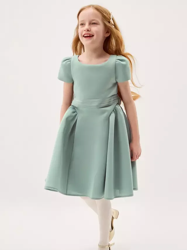 Детское праздничное платье Polly с короткими рукавами, цвет шалфей Monsoon