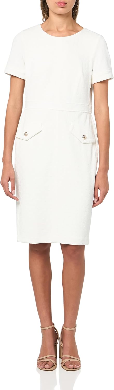 

Женское повседневное платье-футляр с короткими рукавами от Tommy Hilfiger, Ivory