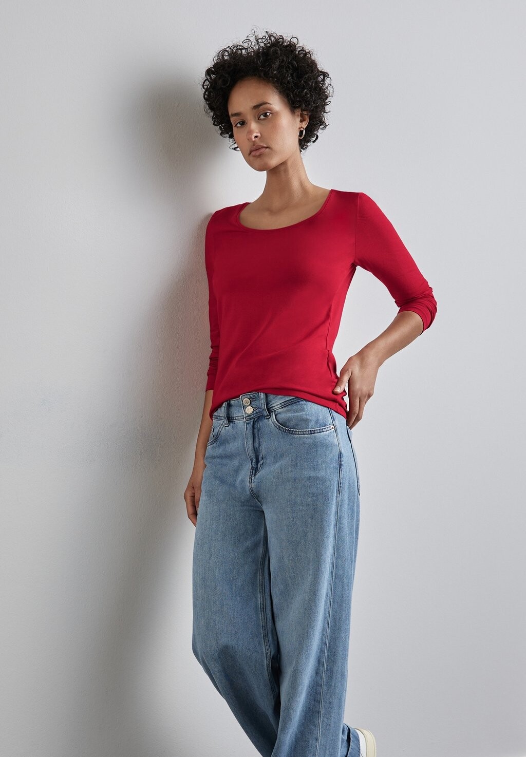 

Топ с длинными рукавами Street One, цвет Mottled Dark Red