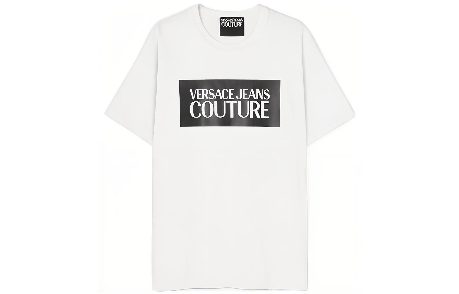 

Хлопковая футболка с коротким рукавом VERSACE JEANS COUTURE, белый
