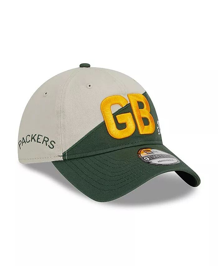 

Мужская кремовая, зеленая Green Bay Packers 2023 Sideline Historic 9TWENTY Регулируемая кепка New Era