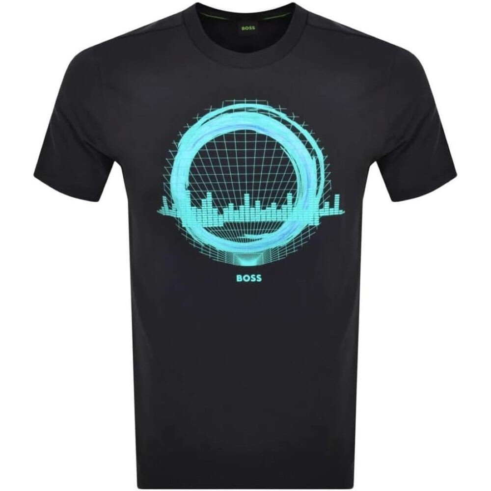 

Мужская футболка Hugo Boss Tee 8 с коротким рукавом и круглым вырезом, темно-синий