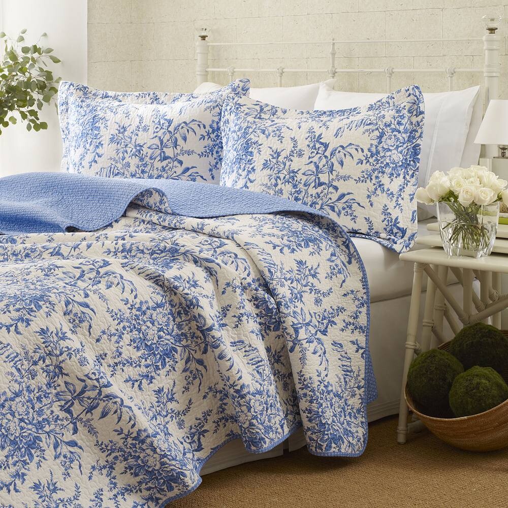 

Комплект одеял с цветочным принтом Laura Ashley Bedford, синий
