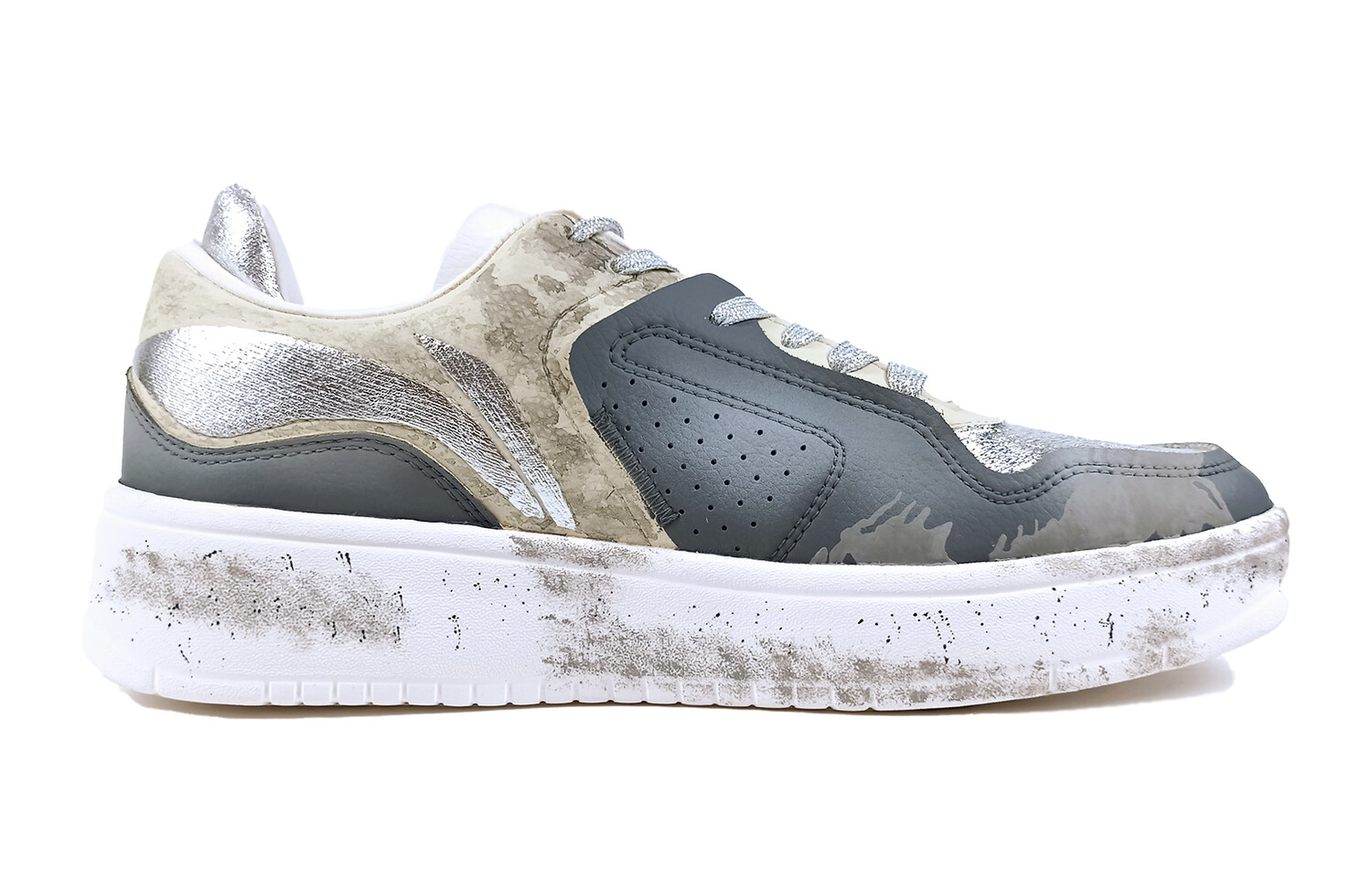 

Кроссовки LINING Street Player Skateboarding Shoes Men Low-top Silver, серый