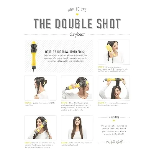 Набор Drybar, включающий овальную щетку-фен Double Shot и крем для укладки волос Drybar Liquid Glass High-Gloss Smoothing Blowout Cream. — фото 4