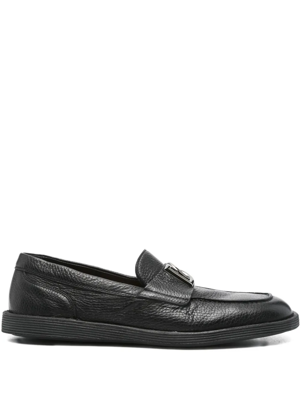 

Кожаные лоферы с логотипом DG DOLCE & GABBANA, черный