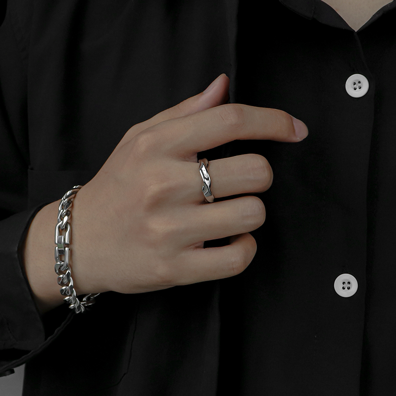 

Титановое стальное кольцо Unisex ENFANTIN, серебро