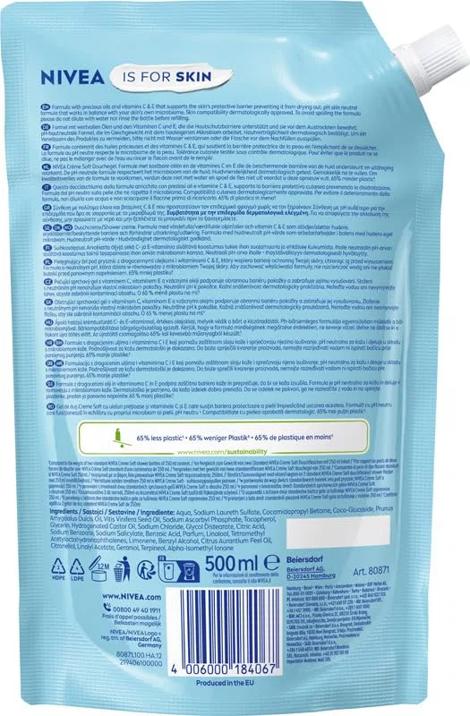Крем-гель для душа «Creme Soft Care» 500 мл (5 шт.) от NIVEA Nivea — фото 2