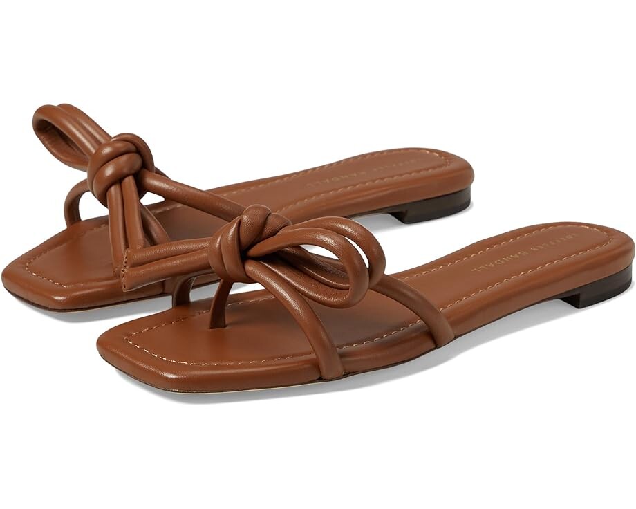 Сандалии Loeffler Randall Hadley Leather Bow Flat, цвет Timber