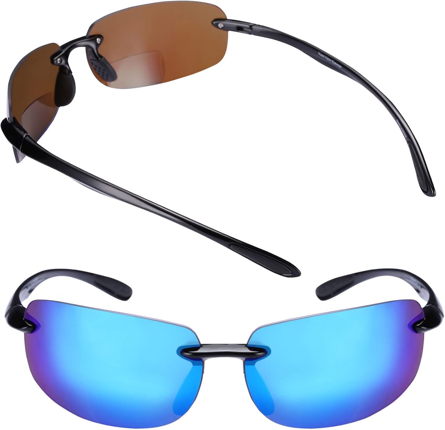 

Солнцезащитные очки Mass Vision 'The Influencer' (2 пары) с легкими спортивными поляризованными бифокальными линзами для чтения, для мужчин и женщин, Polarized - Open Road Blue