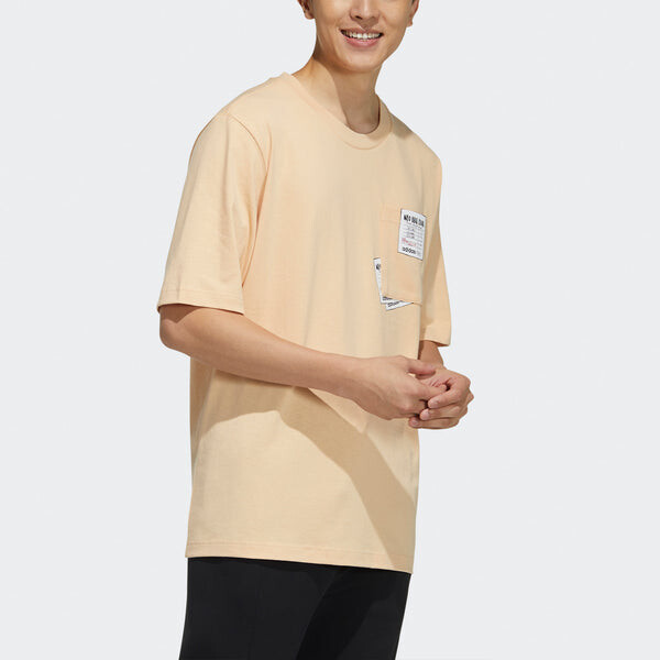 Футболка neo m bqfd tee 3 pocket round collar male yellow Adidas, желтый — фото 4