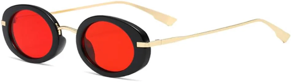

Солнцезащитные очки UV400 с овальными прозрачными линзами в стиле панк для женщин и мужчин, для бега и занятий спортом на открытом воздухе UYPTK, Black Red