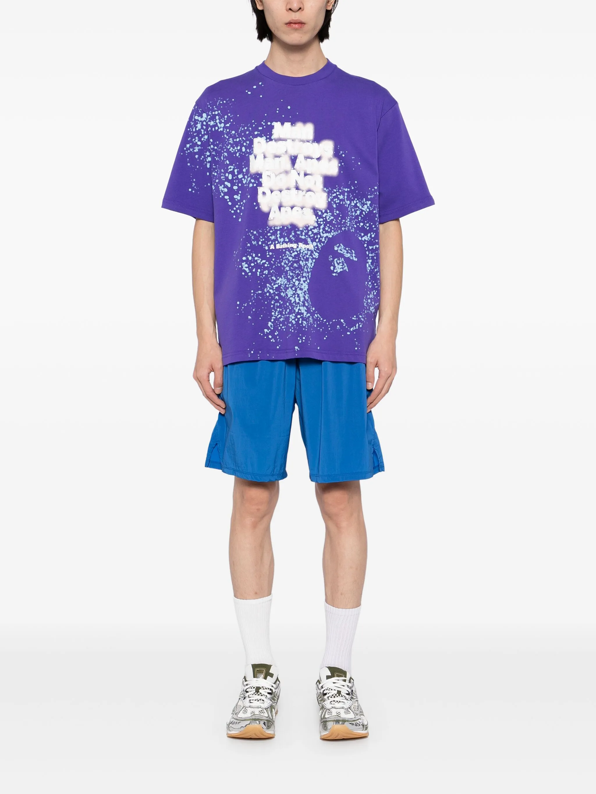 Футболка с надписью A Bathing Ape, фиолетовый — фото 2