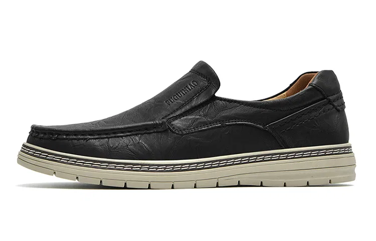Rich birds Casual Leather Shoes Men's Low Top Black, Khaki — фото 3