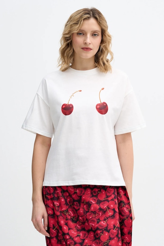 

Хлопковая футболка cherry boob Never Fully Dressed, белый