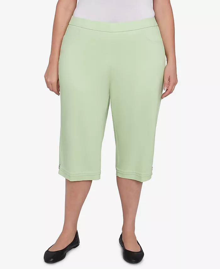 

Утягивающие брюки-капри Parrot Cay Plus Size с манжетами и утягивающим эффектом Alfred Dunner, зеленый