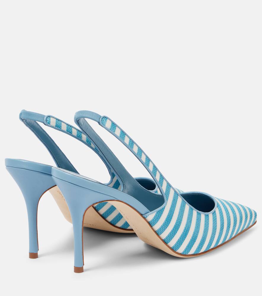 Allurafia 90 полосатые лодочки slingback Manolo Blahnik, 9779 Ywov/4241 Mblu — фото 2