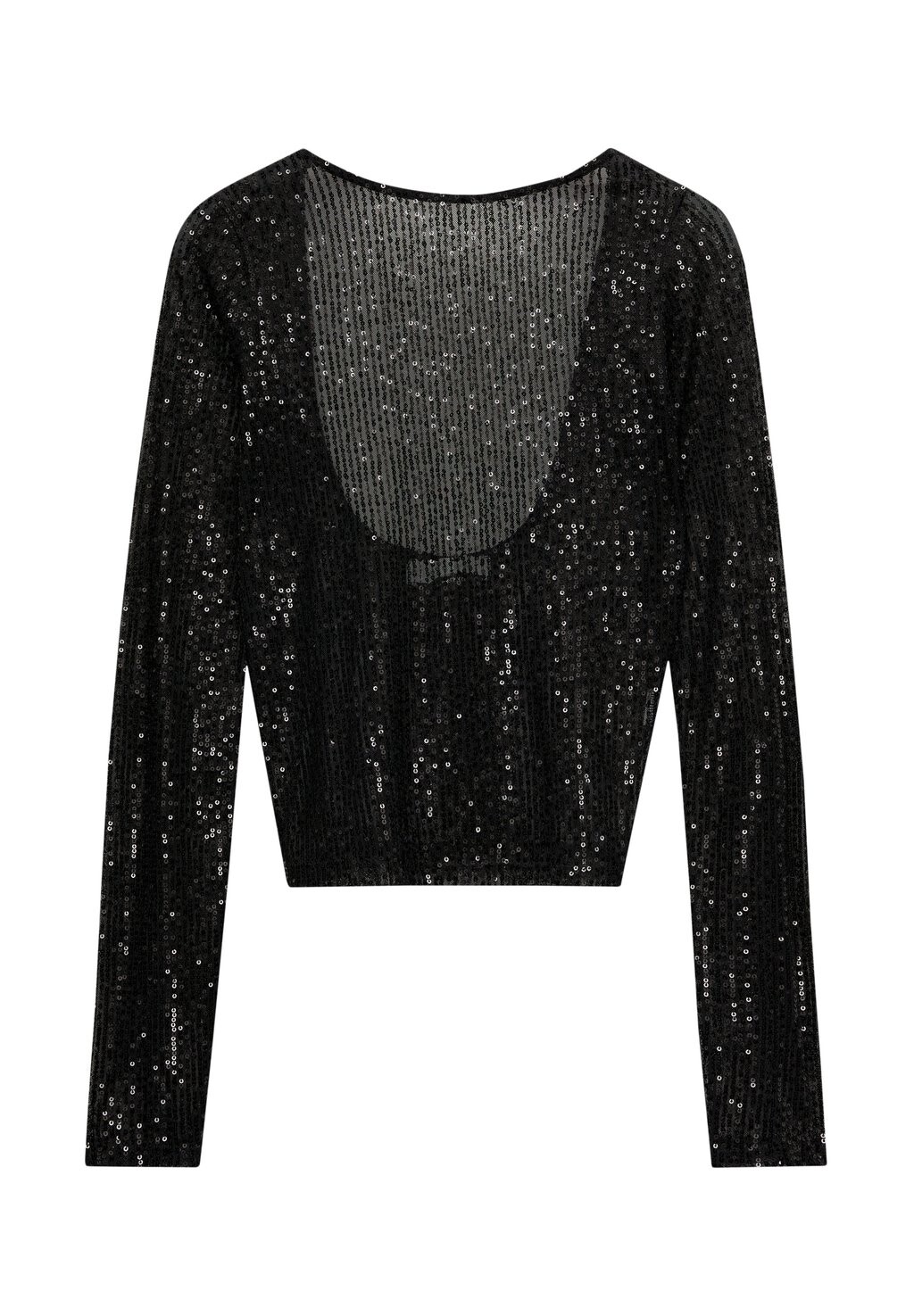 

Топ с длинными рукавами SEQUINNED PULL&BEAR, черный