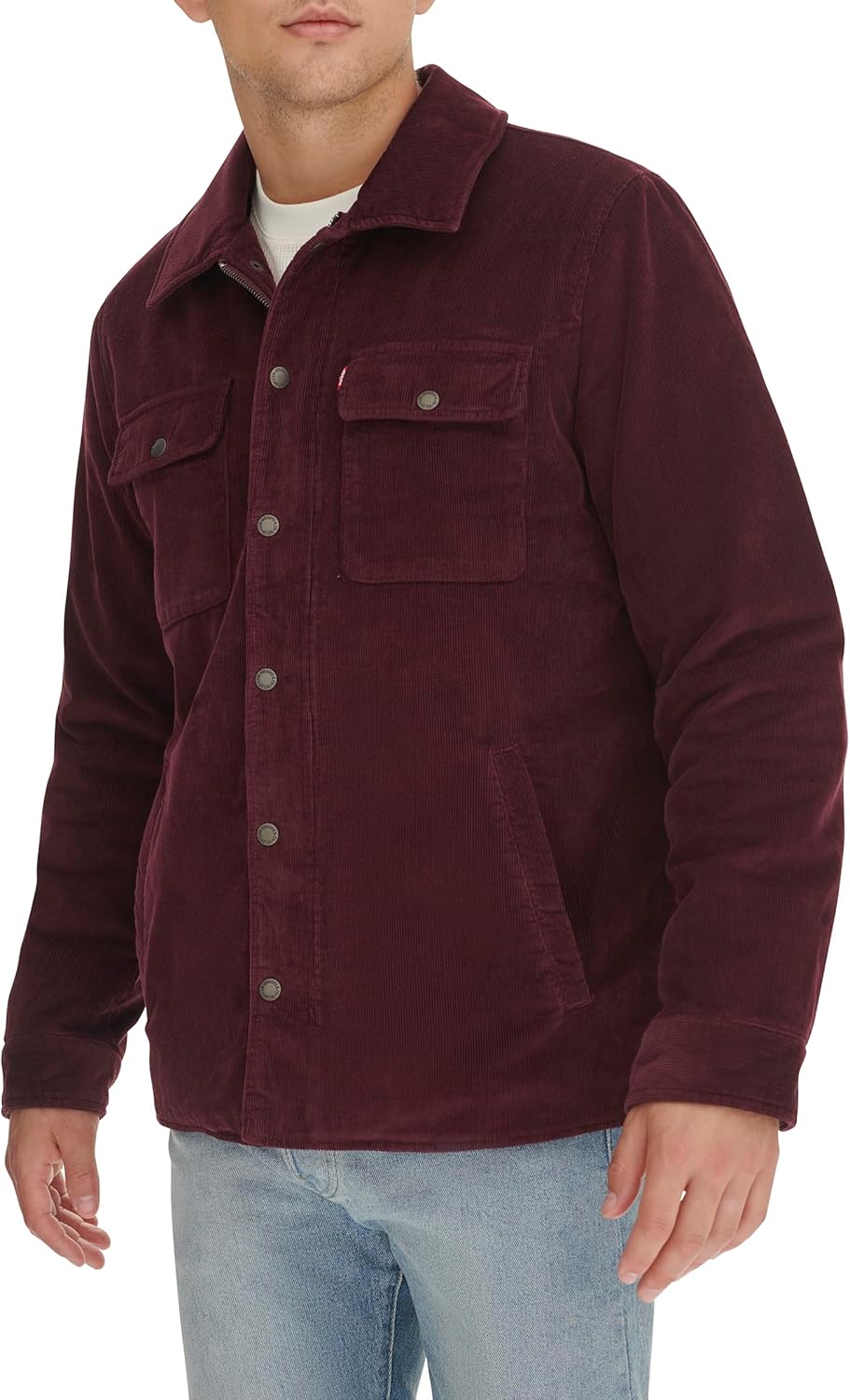 Мужская вельветовая куртка-рубашка Levi's, Burgundy Filled — фото 3