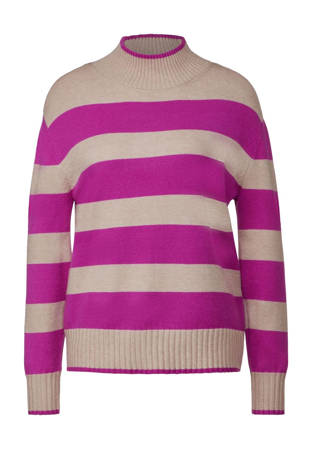 

Вязаный женский свитер с воротником стойкой Street One, цвет Purple Cozy