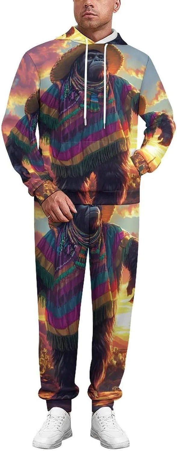 Костюм спортивный мужской с принтом Bigfoot, худи и брюки, Style