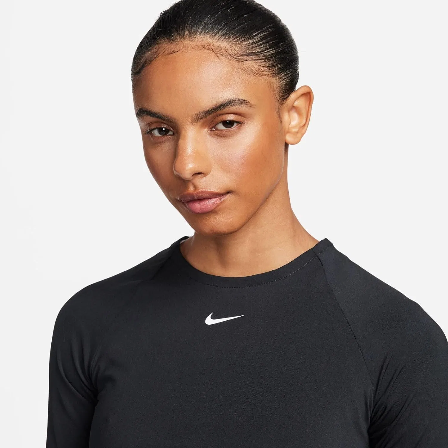 Топ для активного отдыха, женский, Nike Pro Dri-FIT, черно-белый — фото 4