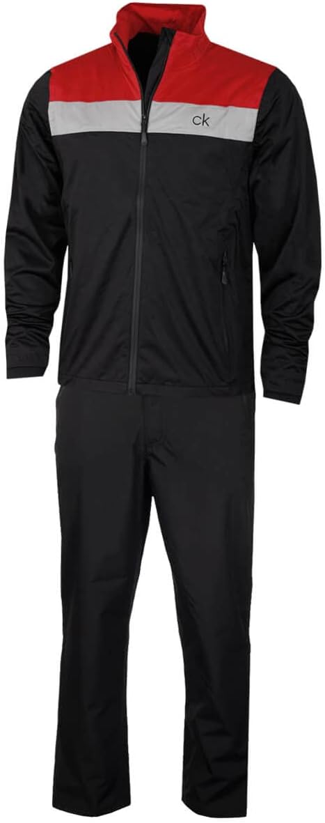 

Мужской водонепроницаемый дышащий костюм для гольфа Calvin Klein с цветными блоками, Black/Red