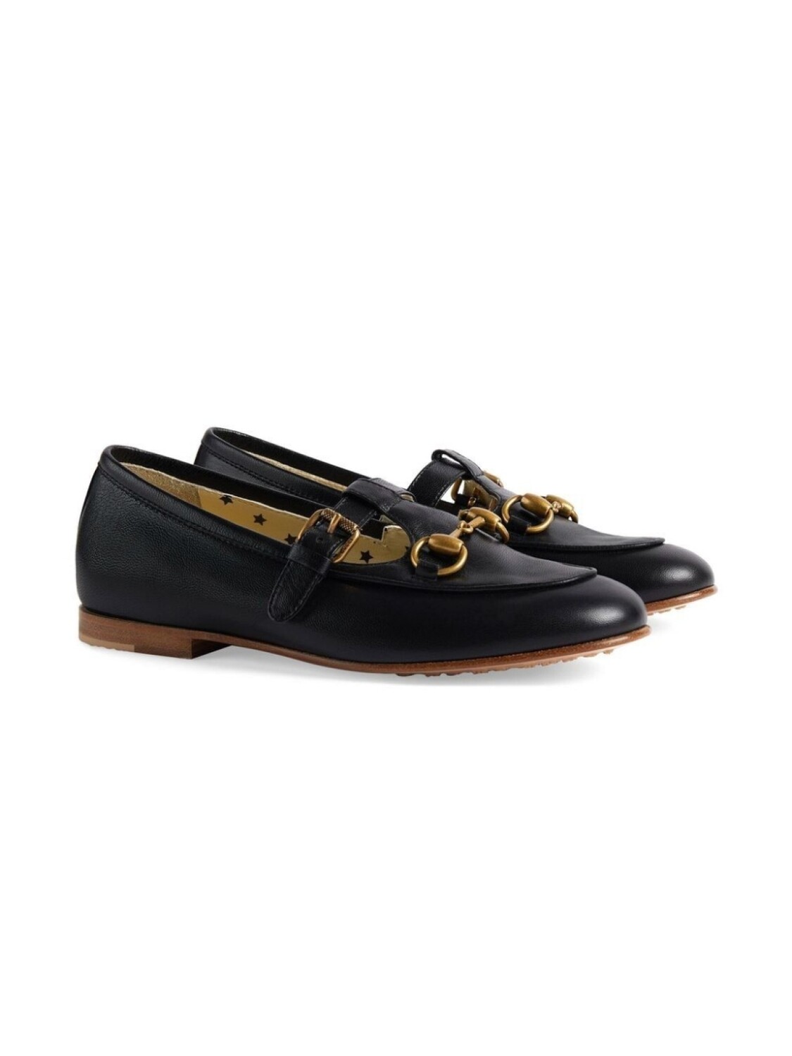

Gucci Kids лоферы с пряжкой, черный