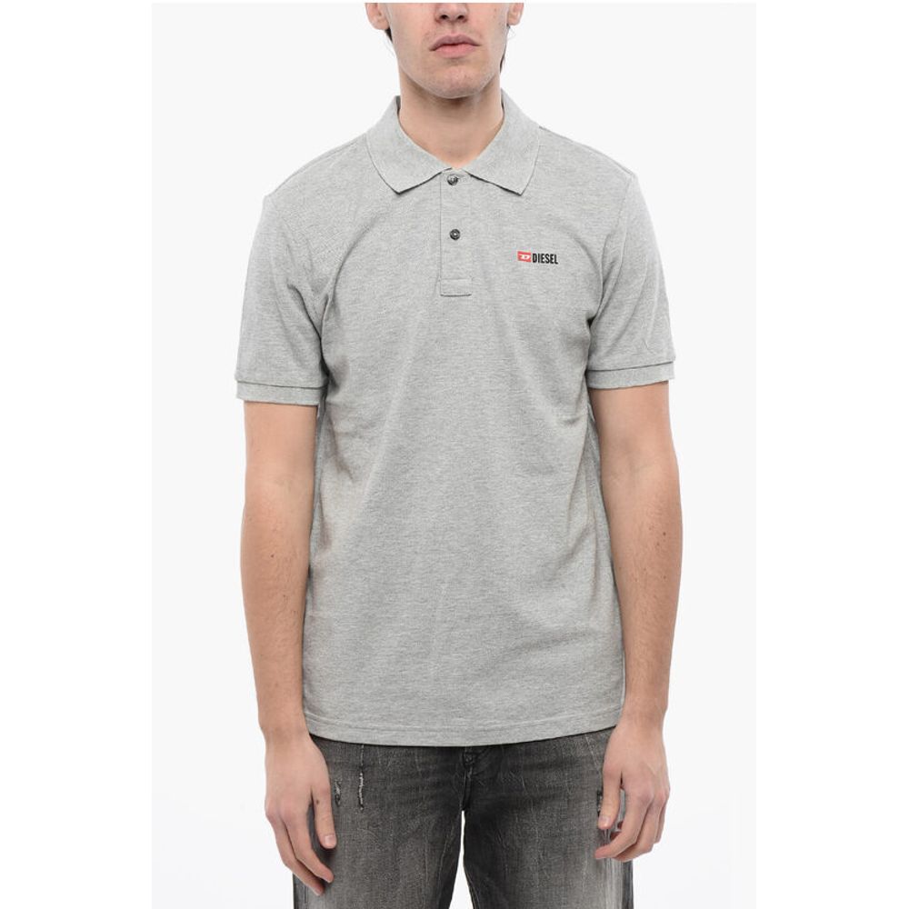 

Рубашка поло T-SMITH-DIV из хлопкового пике RED TAG с контрастными вставками Diesel, Gray