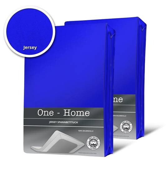 

Простынь на подгонке One-Home Jersey blau 90x200 cm, 90x25x200 см, синий