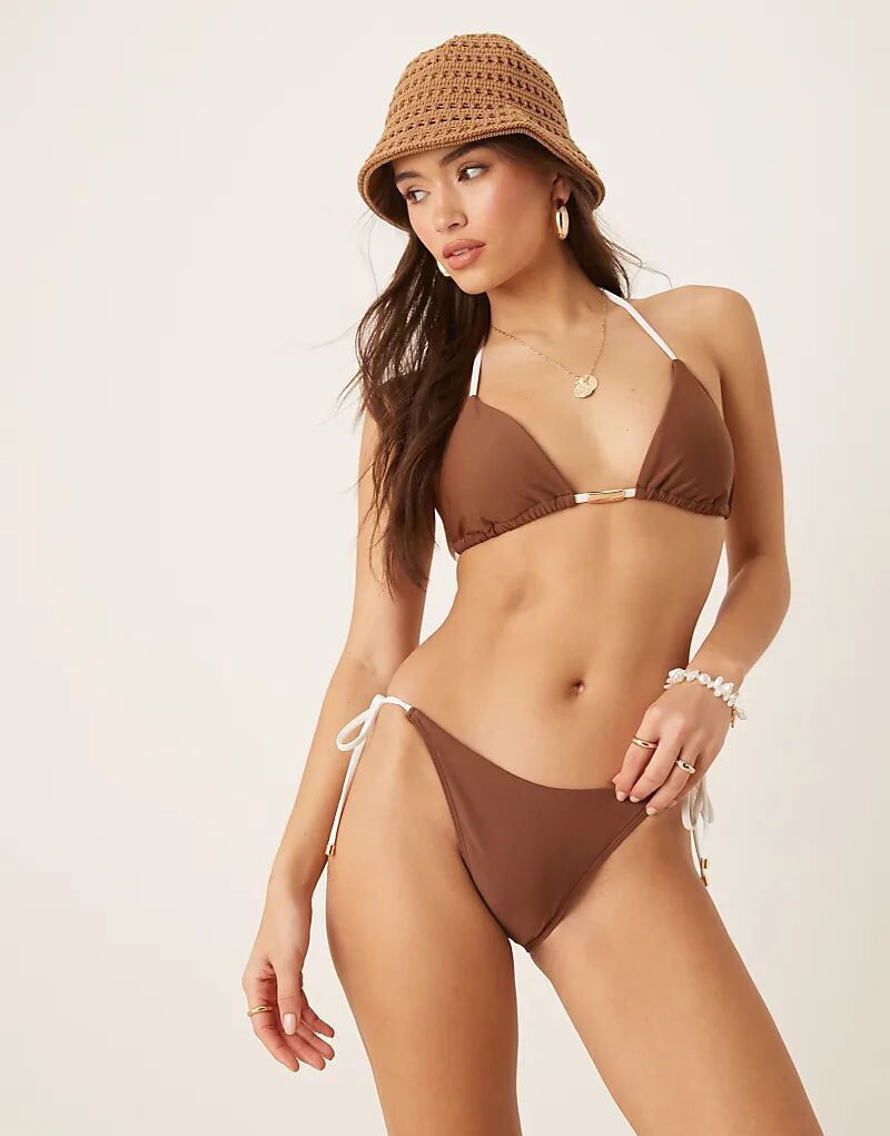 

Купальники Abercrombie & Fitch, дерзкие плавки бикини с завязками по бокам, коричневого цвета