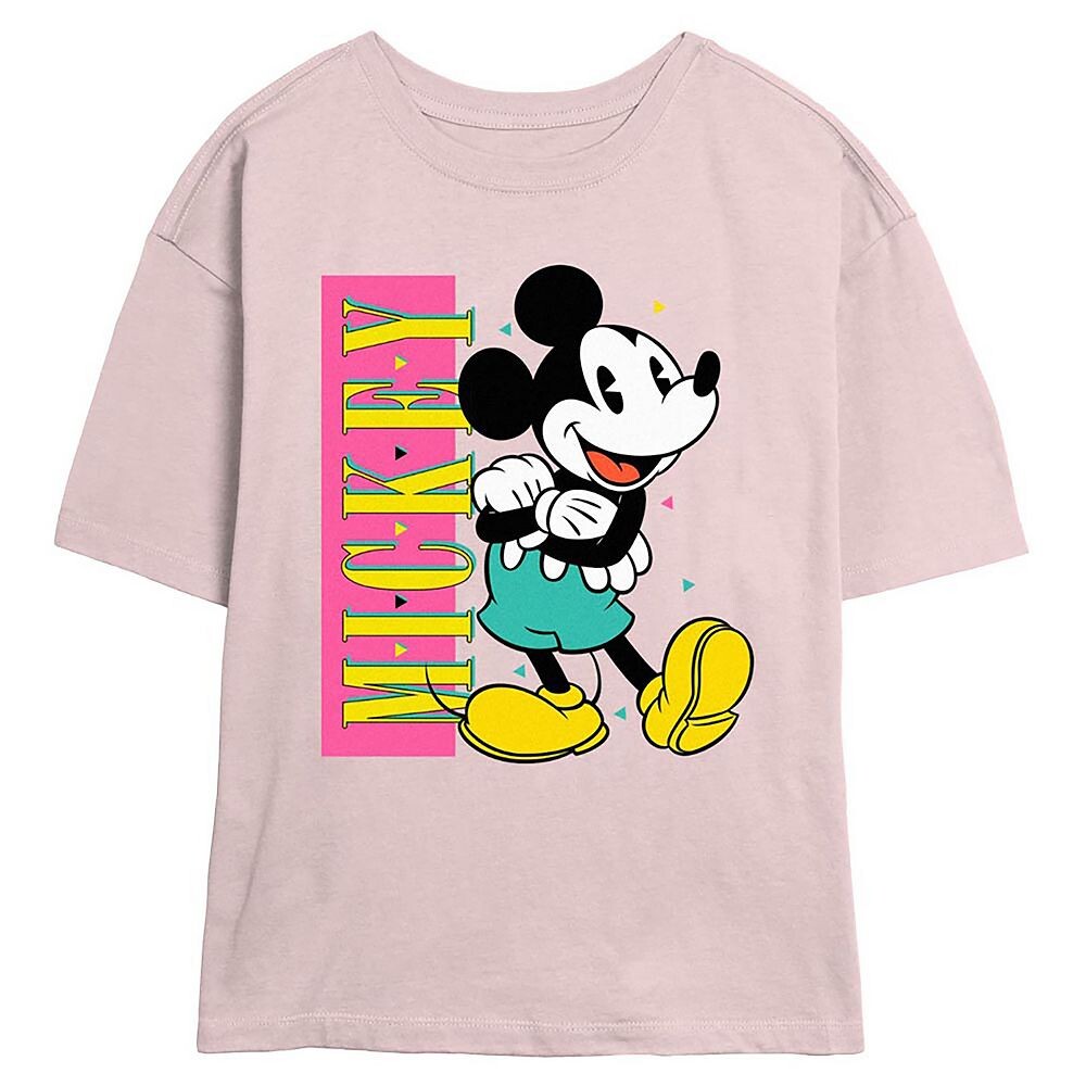 

Футболка Disney's Mickey Mouse Happy Stance с рисунком скиммера для детей, цвет Blush