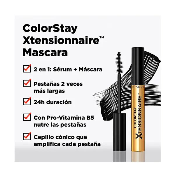 2 в 1: Сыворотка + Маска Colorstay Xtensionnaire Mascara Revlon, 1 UD — фото 2