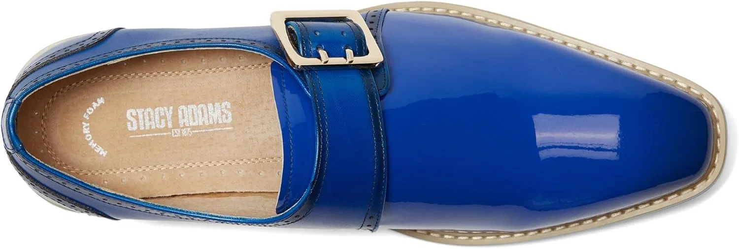 Мужские туфли-монки Stacy Adams Bartram Monk Strap Monk Buckle Shoe, Blue — фото 3