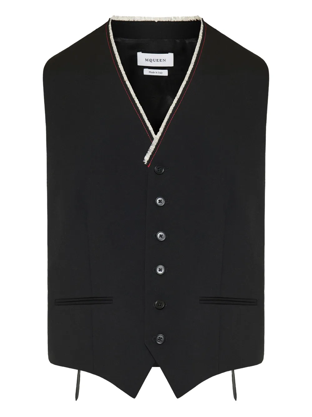 

Жилет с контрастным воротником и застежкой на пуговицы Alexander McQueen, черный