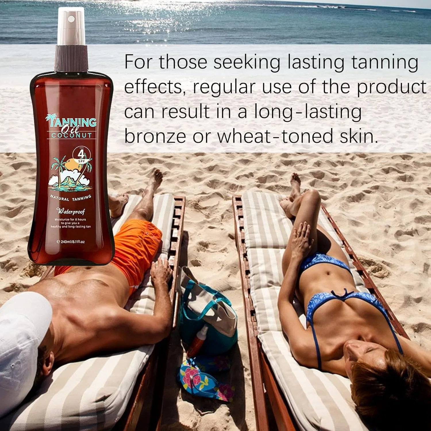 Масло для загара Tropical Sand-free Hawaii Sun Oil, набор из 3 шт., 240 мл, коричневый — фото 3