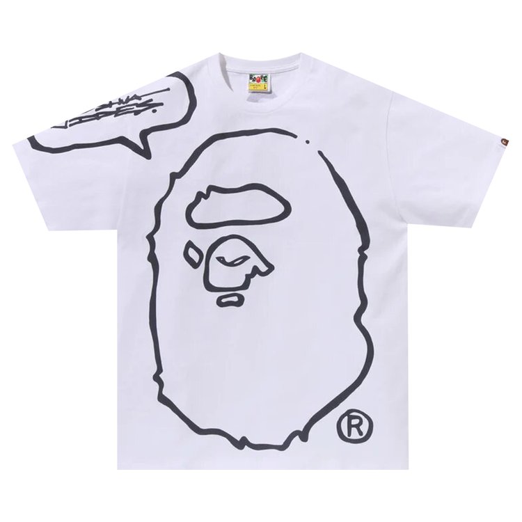 

Футболка BAPE x Joshua Vides Ape Head 'White', белый