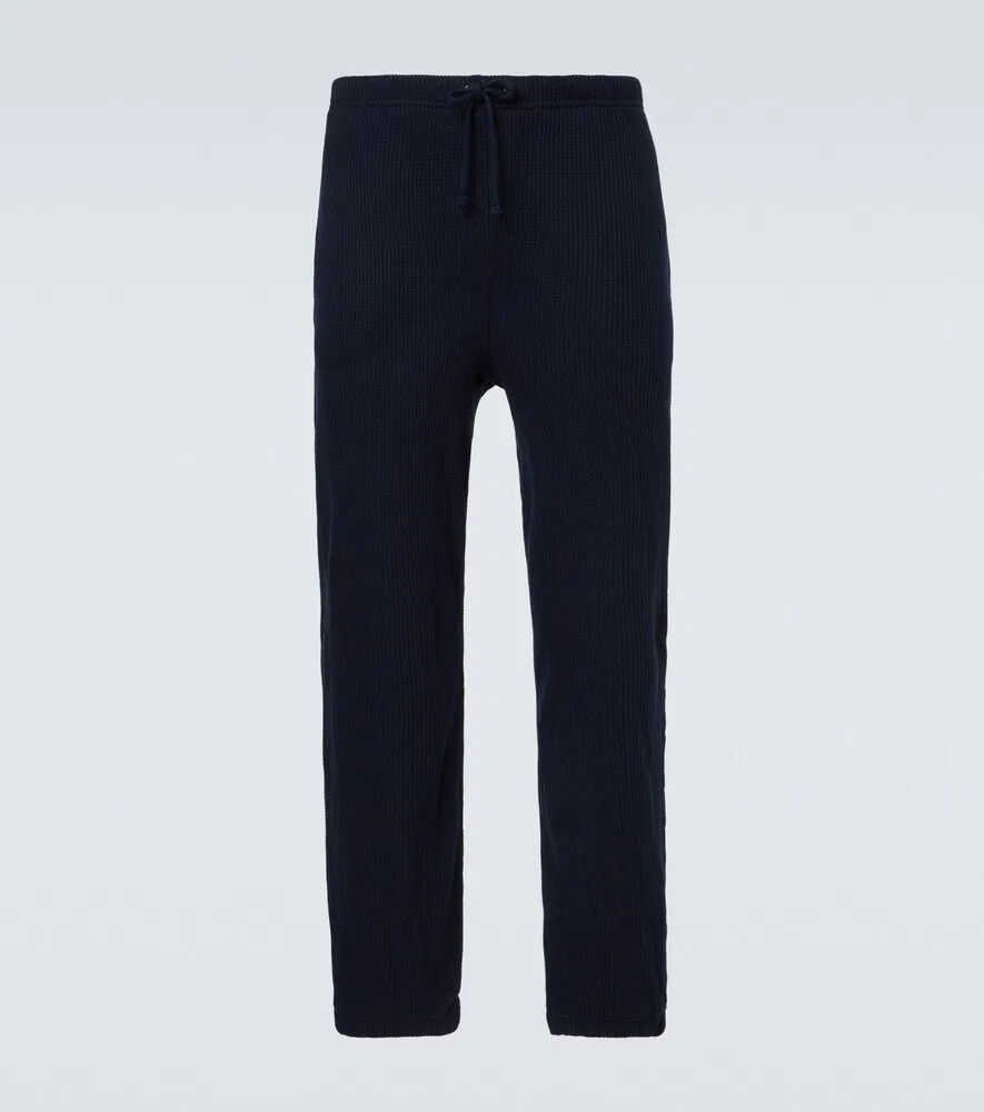 Прямые брюки из вафельной вязки Polo Ralph Lauren, синий