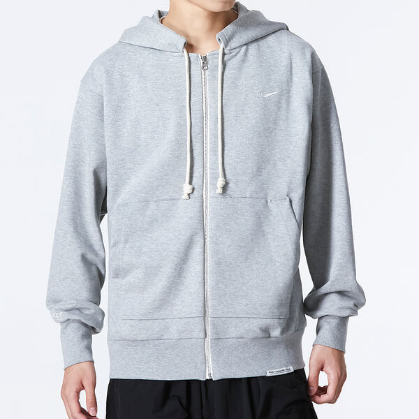 Куртка Men's Nike Solid Color Printing Logo Zipper Hooded Running Gym Jacket Gray, серый — фото 4