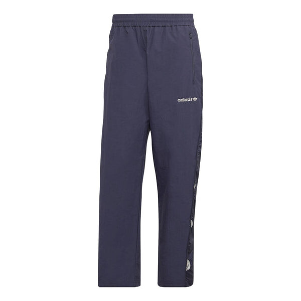 

Брюки men's originals solid color smiling face embroidered logo straight casual pants/trousers blue Adidas, мультиколор