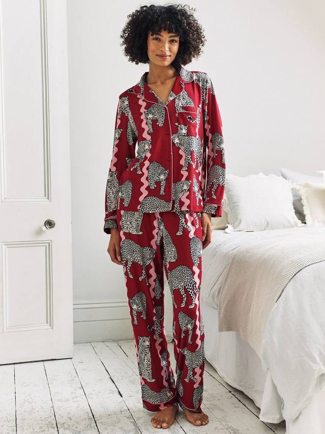 

Комплект пижамы Snow Leopard с пуговицами Chelsea Peers, Red