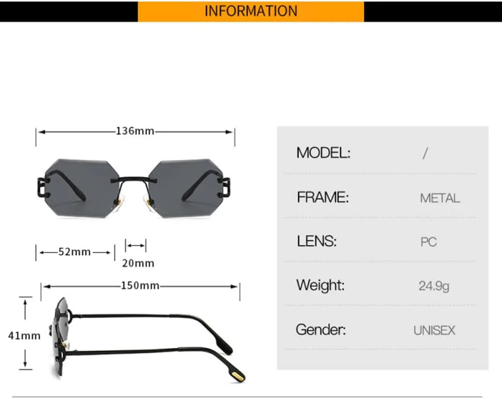 

Винтажные солнцезащитные очки без оправы для женщин и мужчин, маленькие солнцезащитные очки для женщин с защитой от УФ-излучения UV400 LANGSER, Gray Pink