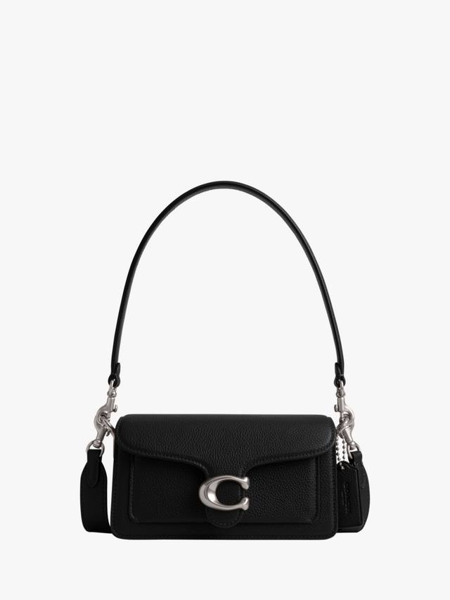 

Кожаная сумка через плечо tabby petite 20 с галькой Coach, черный
